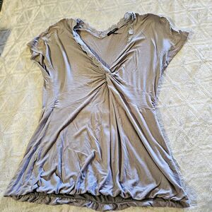 Daisy Fuentes Casual Shirt Women's Pullover Top Gray Cotton Blend Medium India